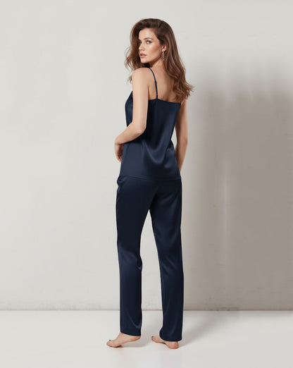 cami silk pajama-NavyBlue