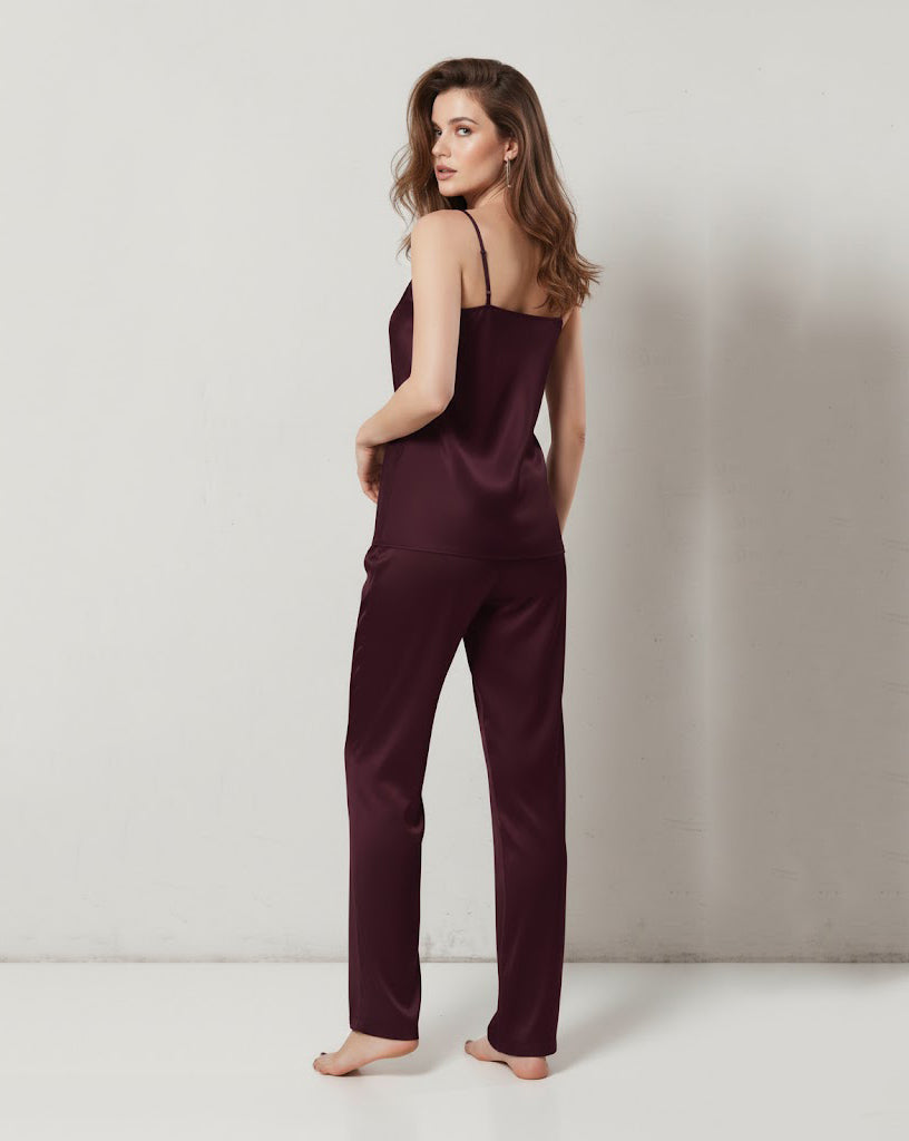 cami silk pajama-purple